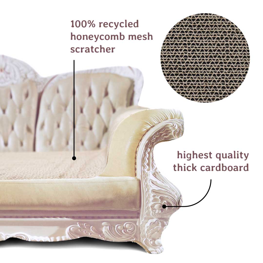 Royal Cat Couch - Cardboard Cat Scratcher Couch & Fancy Cat Bed