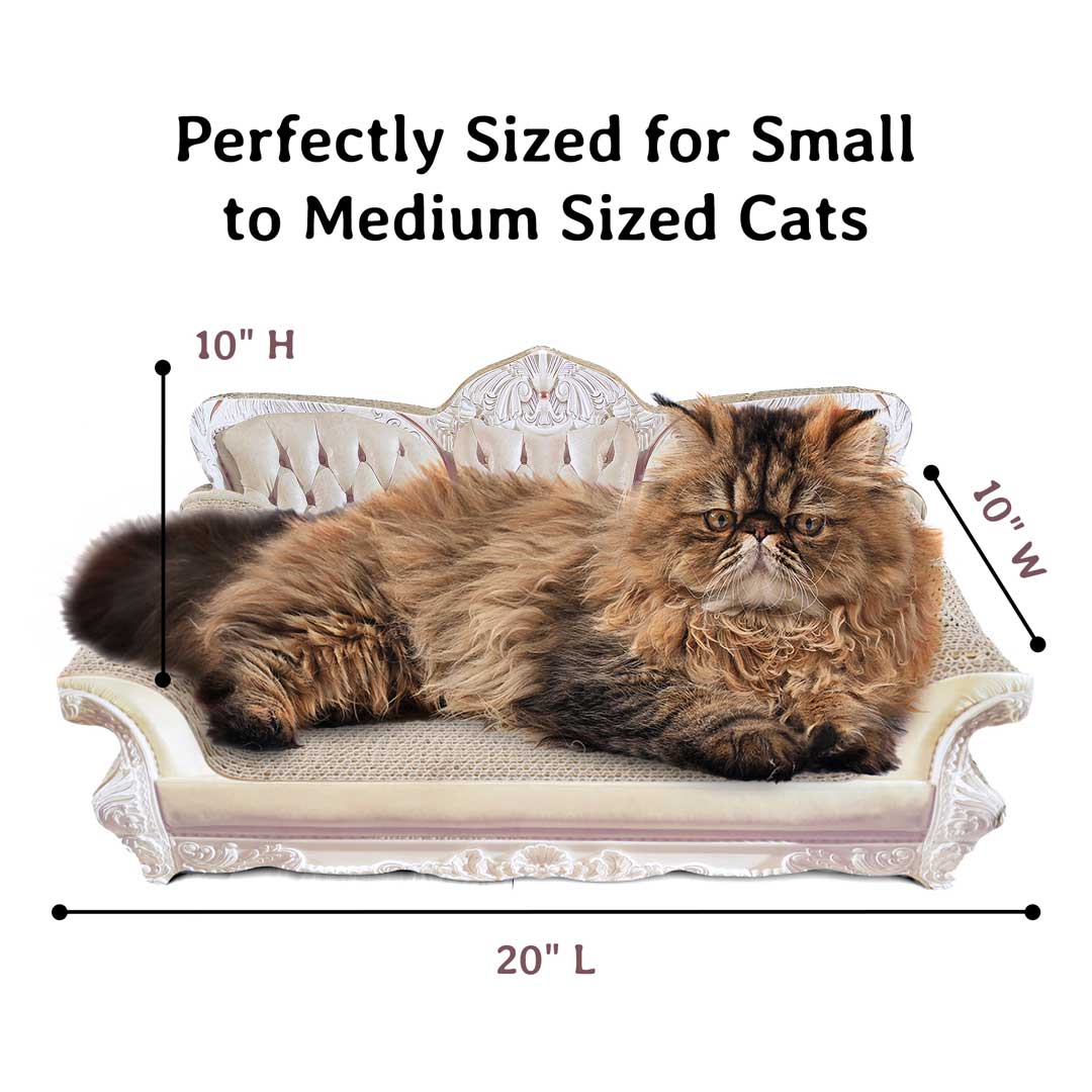 Royal Cat Couch - Cardboard Cat Scratcher Couch & Fancy Cat Bed